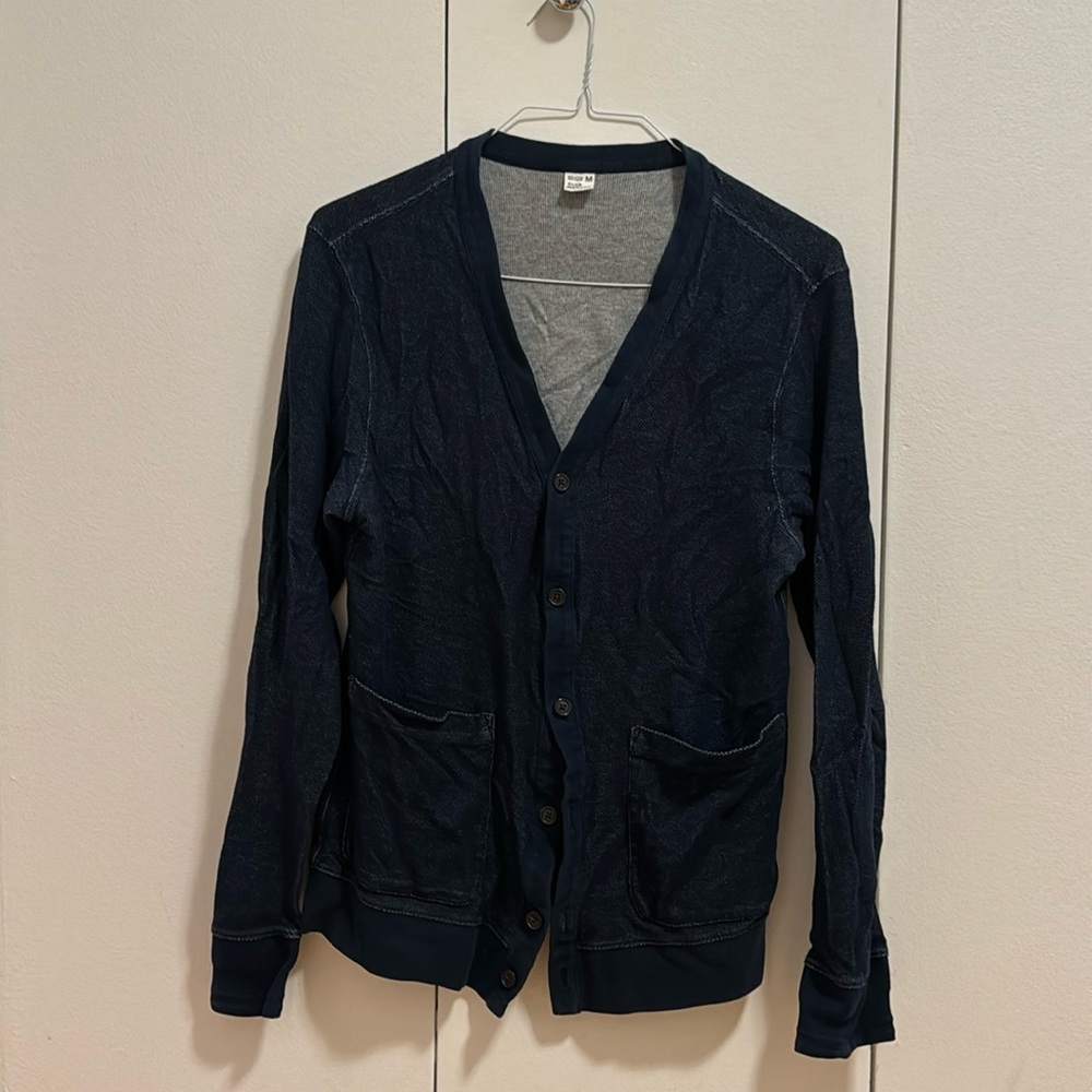 Club Monaco men blue wool cardigan size medium